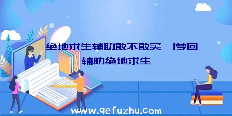 「绝地求生辅助敢不敢买」|梦回辅助绝地求生